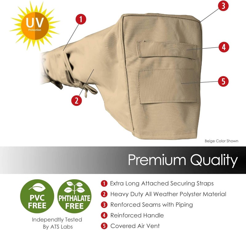 advaning All-Weather Protective Cover for 13' Wide Retractable Awnings, Heavy-Duty Weather Proof Polyester Fabric, Color: Beige,AC1300-P861T - Image 5