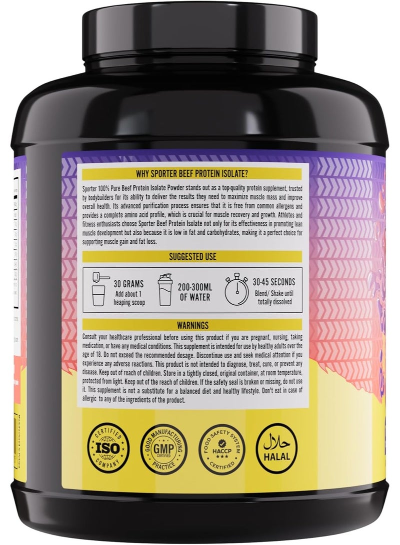 سبورتر بروتين لحم بقري معزول - فواكه استوائية، 4 أرطال | مسحوق بروتين لحم بقري مُحلل غني بالأحماض الأمينية ومحتوى عالٍ من البروتين - Image 3