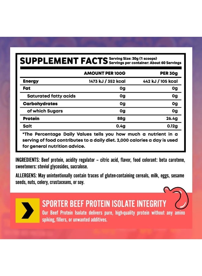 سبورتر بروتين لحم بقري معزول - فواكه استوائية، 4 أرطال | مسحوق بروتين لحم بقري مُحلل غني بالأحماض الأمينية ومحتوى عالٍ من البروتين - Image 4