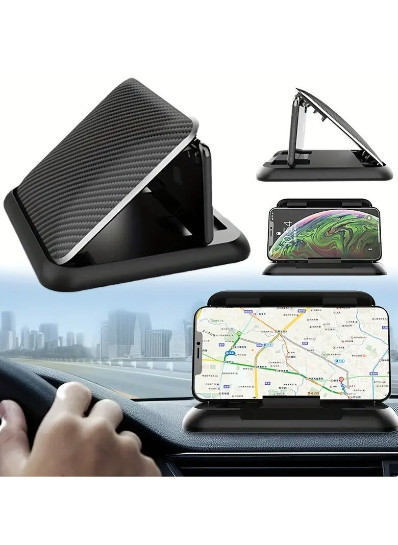 Universal Car Phone Mount - ABS Material, Dashboard Suction Pad, Waterproof, Adjustable Smartphone Cradle, Anti-Slip Silicone, Rectangle Shape, Compatible with Auto Vehicles