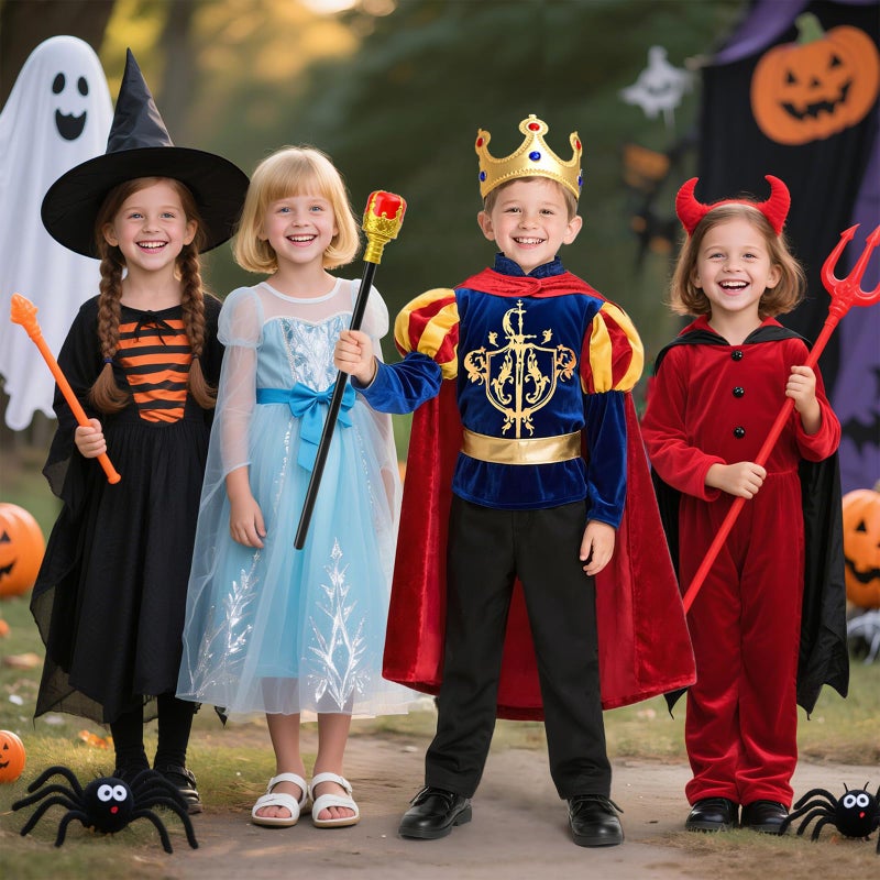G.C Boys King Prince Charming Costume with Cape Kids Royal Dress Up Outfits Halloween Cosplay Role Play Birthday Gifts - Image 5
