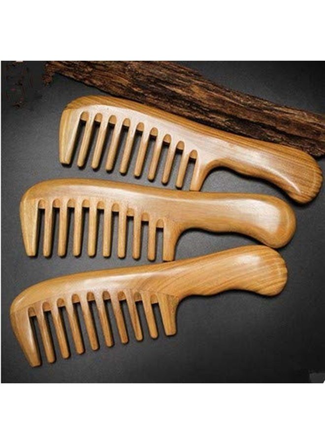 Myhsmooth Gsp-2w-wt Wide Tooth Wood Handmade Natural Green Sandalwood No Static Comb with Wavy Handle with Aromatic Scent for Detangling Curly Hair and Gift(7.4") - Image 4