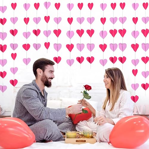 TOYXE Heart Frills Garland Series ladi for Parties Events Valentine's Day Decoration (Pack of 4) for Anniversary, Birthday, Welcome Baby Decoration at Home Paper Decor Item - Image 3