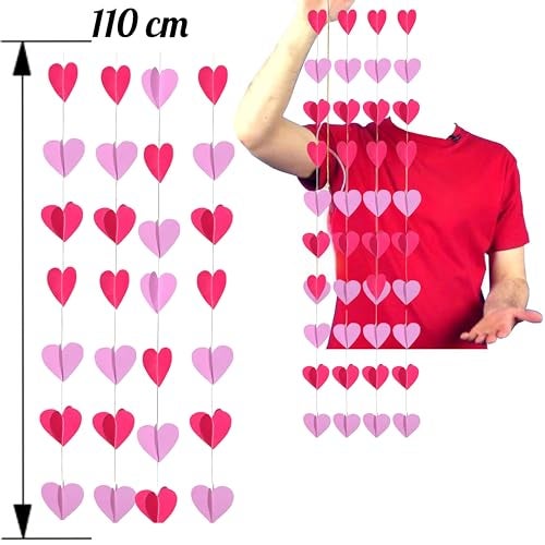 TOYXE Heart Frills Garland Series ladi for Parties Events Valentine's Day Decoration (Pack of 4) for Anniversary, Birthday, Welcome Baby Decoration at Home Paper Decor Item - Image 2
