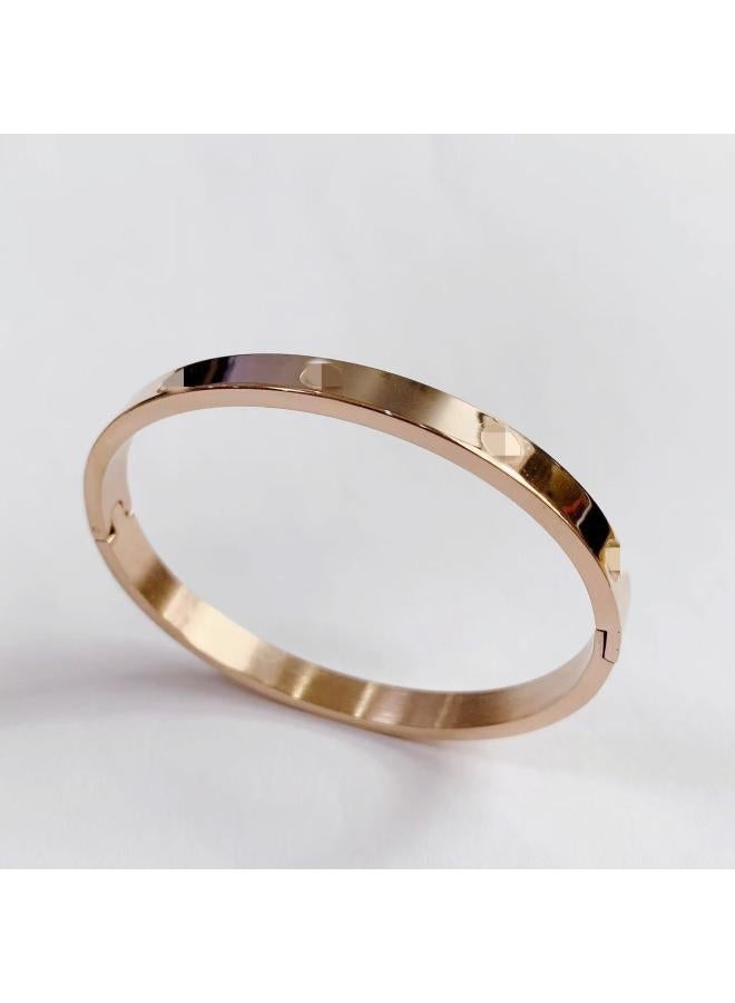 NIBEMINENT 8k Rose Gold Card Bracelet Female Popular Non-fading Full Diamond One Nail Couple Titanium Steel Mixed Batch 