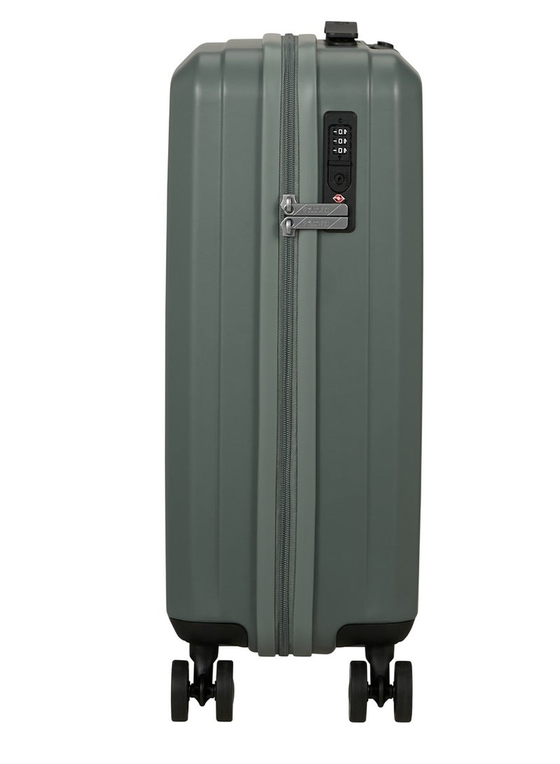 AMERICAN TOURISTER Aerojoy Suitcase, Cabin Size 55 cm / 20 inch, 4 Wheels, Hard Top, ABS, Dark Forest|TSA Lock|Inner Mesh Zippered Divider|Cross Ribbons|Lightweight - 3 Years International Warranty - Image 2