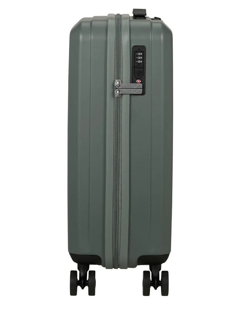 AMERICAN TOURISTER aerojoy suitcase, cabin size 55 cm / 20 inch, 4 wheels, hard top, abs, dark forest|tsa lock|inner mesh zippered divider|cross ribbons|lightweight - 3 years international warranty