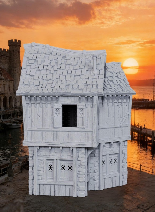 AUSPDICE RPG Terrain 25mm Scale Unpainted Stone & Woodwork TTRPG Buildings, Multi-Level Harbor Scenery for Dungeons and Dragons, Trench Crusade & Epic Wargames - Dock Buildings B（AF1154B - Image 3