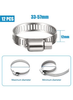 33-57mm Stainless Steel Hose Clips, 12PCS Worm Gear Hose Clamps Pipe Clamp Jubilee Clips, Duct Clamp Fuel Line Clamp for Plumbing Automotive Pool Car Pond and Garde - pzsku/ZEA688CCA6CF87FB9C42DZ/45/_/1739613861/bf2ef78d-62ef-46d4-a9e0-7aedd7d59813