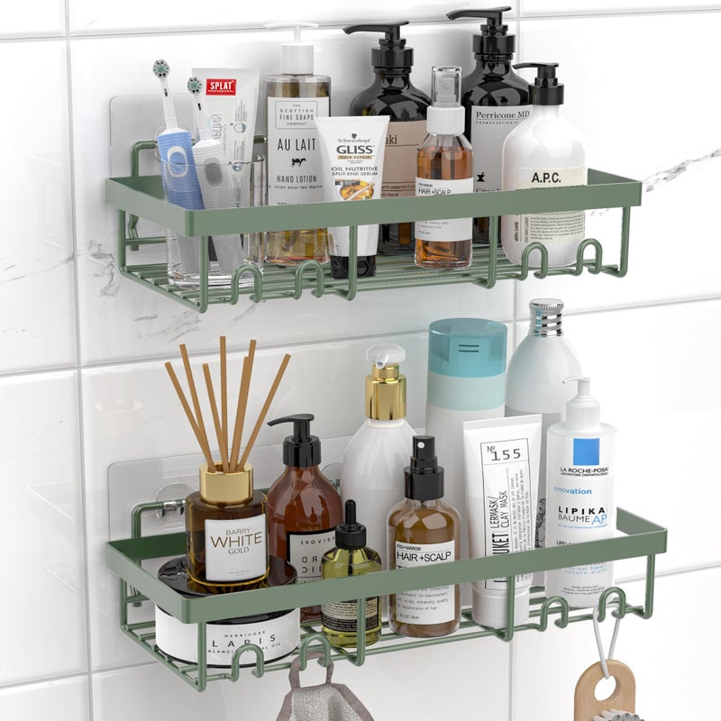 Moforoco Shower Caddy Shelf Organizer Rack Self Resform Black Bathroom Sgenn - Image 1