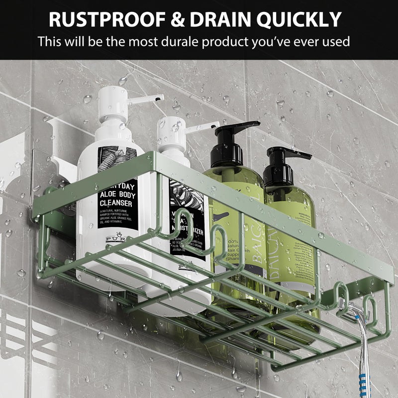 Moforoco Shower Caddy Shelf Organizer Rack Self Resform Black Bathroom Sgenn - Image 4