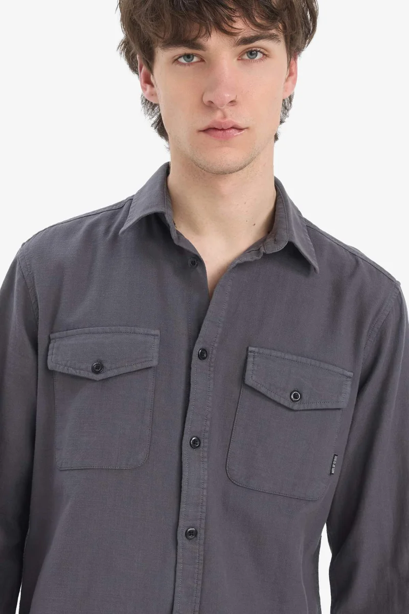 DeFacto Regular Fit Cotton Long Sleeve Shirt