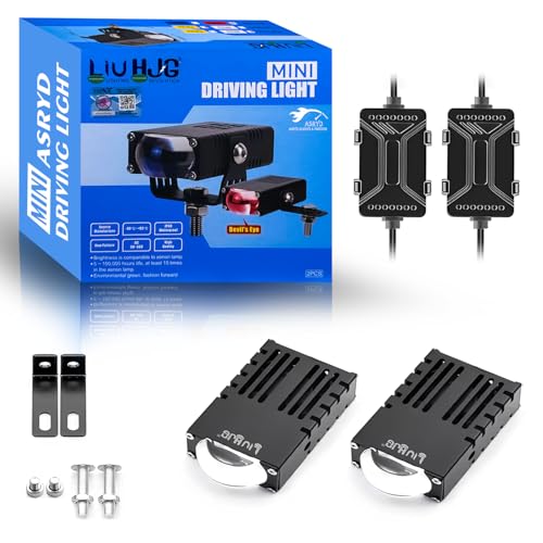 Asryd 40W LIU HJG Yellow White & Devil Eye Slim Landscape Style Grill LED Drive Fog Light Universal for Car, Motorbike, Truck, Van (12V-36V DC, 90W, LED) - Image 1