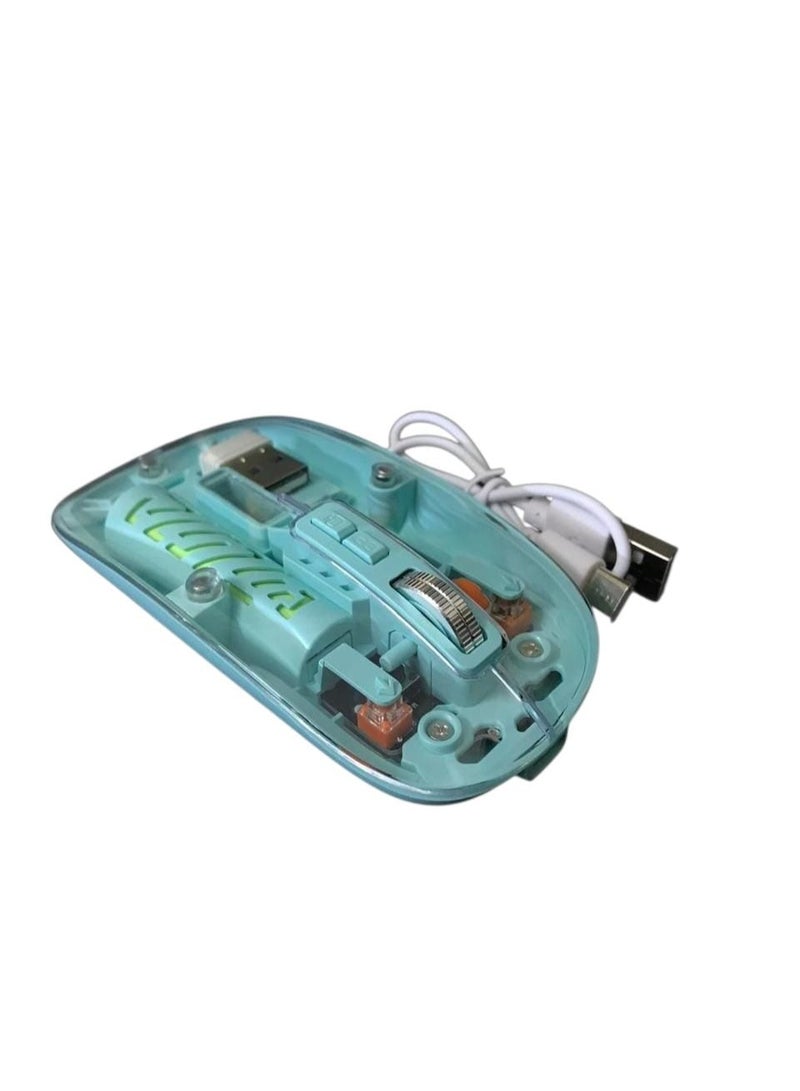 ماوس بلوتوث لاسلكي شفاف قابل لإعادة الشحن – إضاءة LED - Image 2