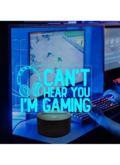 CMGTYYD Can't Hear You I'm Gaming Night Light, Headset Graphic Video Games Gamer Gift Funny 3D Illusion Lamp 16 Colors Changing Touch & Remote Control for Men Gamers Teenagers and Kids  - Image 4