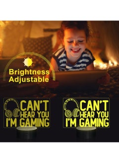 CMGTYYD Can't Hear You I'm Gaming Night Light, Headset Graphic Video Games Gamer Gift Funny 3D Illusion Lamp 16 Colors Changing Touch & Remote Control for Men Gamers Teenagers and Kids  - Image 5