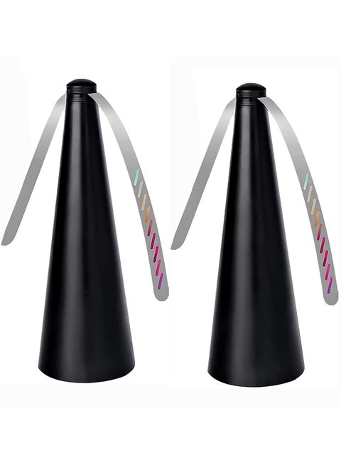 Fly Fan for Tables Indoor Outdoor Meal, Portable Table Fly Fan Keep Flies Away from Your Food (Black Color 2pcs)