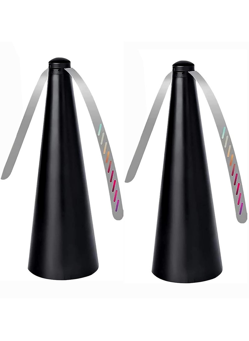 Fly Fan for Tables Indoor Outdoor Meal, Portable Table Fly Fan Keep Flies Away from Your Food (Black Color 2pcs)