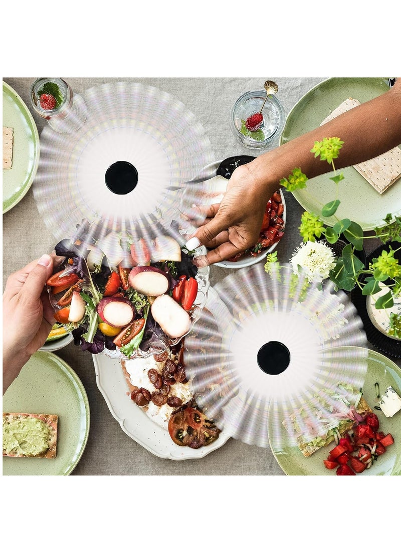 Fly Fan for Tables Indoor Outdoor Meal, Portable Table Fly Fan Keep Flies Away from Your Food (Black Color 2pcs)