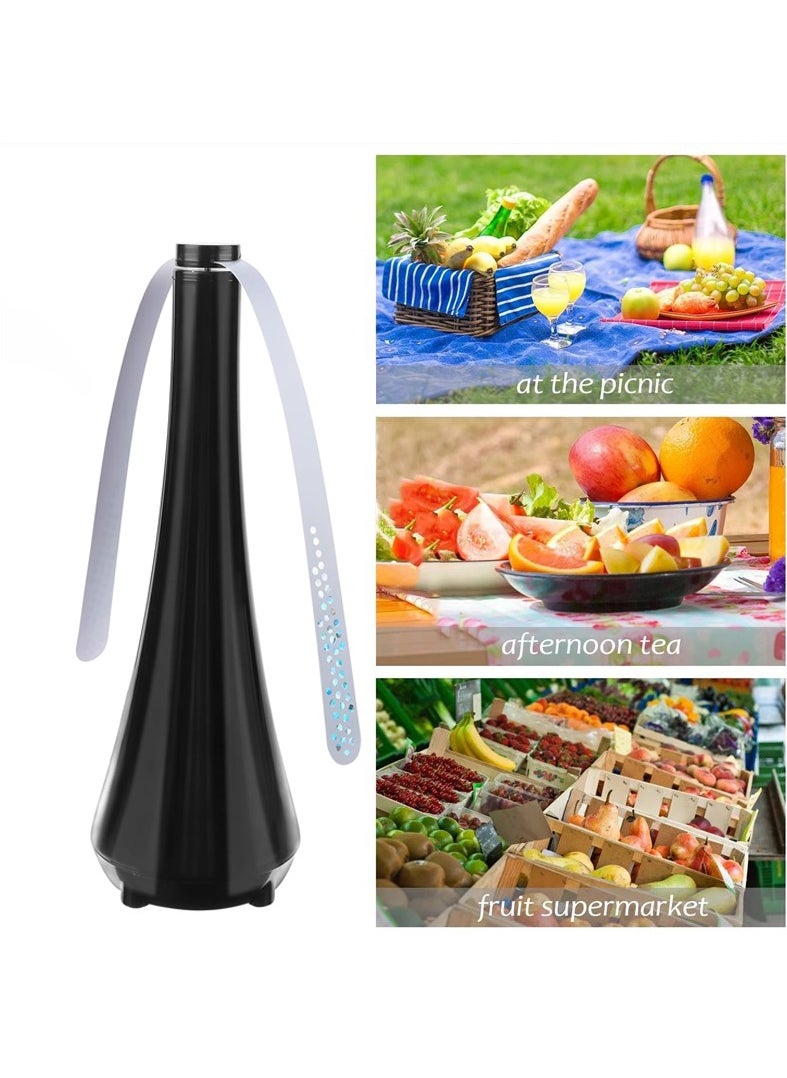 Fly Fan for Tables Indoor Outdoor Meal, Portable Table Fly Fan Keep Flies Away from Your Food (Black Color 2pcs)
