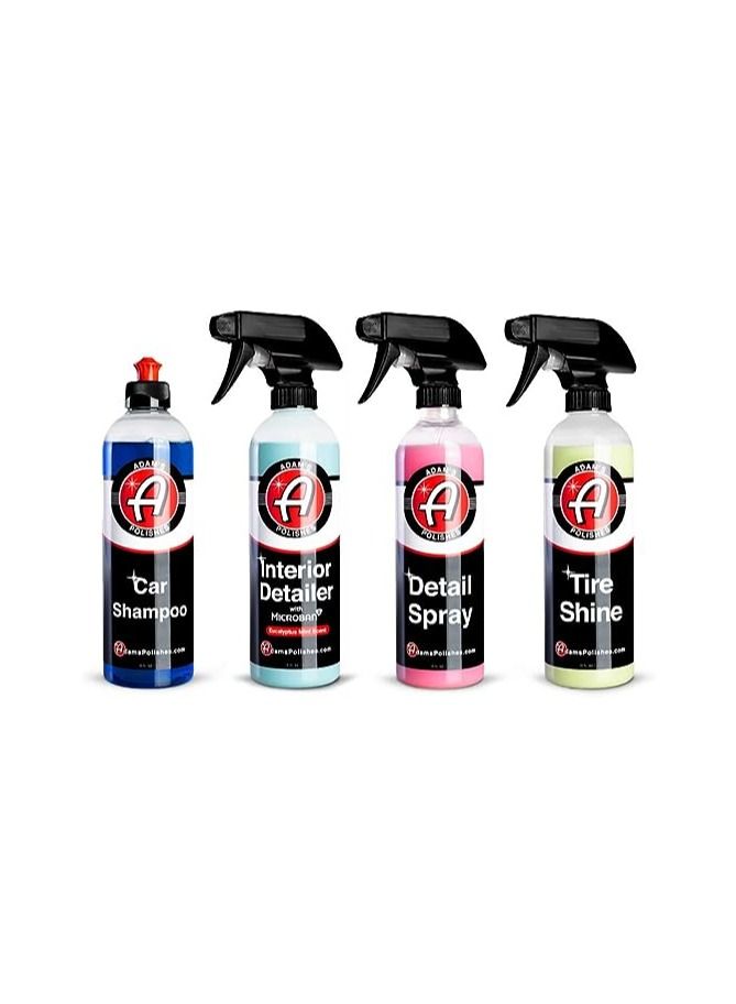 Adam's Polishes Adam's Most Popular Car Detailing Kit - Car Wash & Cleaning Kit | Our Top Selling Products Bundled | Car Wash Soap Shampoo, Detail Spray Car Wax Quick Detailer, Car Interior Cleaner. - Image 1