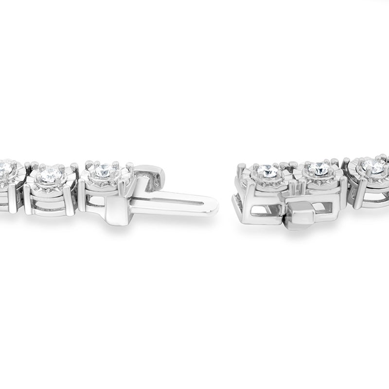 Belacqua 1 Carat Round Lab Grown Diamond Tennis Bracelet in Sterling Silver, G Color, SI Clarity, 7 Inches Length, Dainty Jewelry for Women, Gift Box Included - Image 4