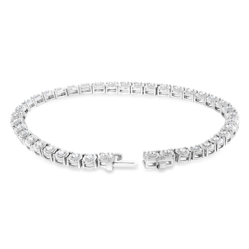 Belacqua 1 Carat Round Lab Grown Diamond Tennis Bracelet in Sterling Silver, G Color, SI Clarity, 7 Inches Length, Dainty Jewelry for Women, Gift Box Included - Image 3