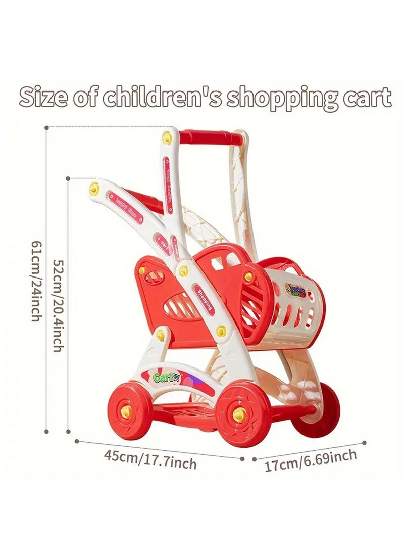 20pcs Kids Shopping Cart Trolley Play Set with Pretend Food and Accessories,Perfect for Ages 3+ Pretend Play and Role-Playing Games (Red) - pzsku/ZEA68D65982A742B20990Z/45/_/1723530946/cd11e18b-9bd1-4b40-bc67-d804819e51da