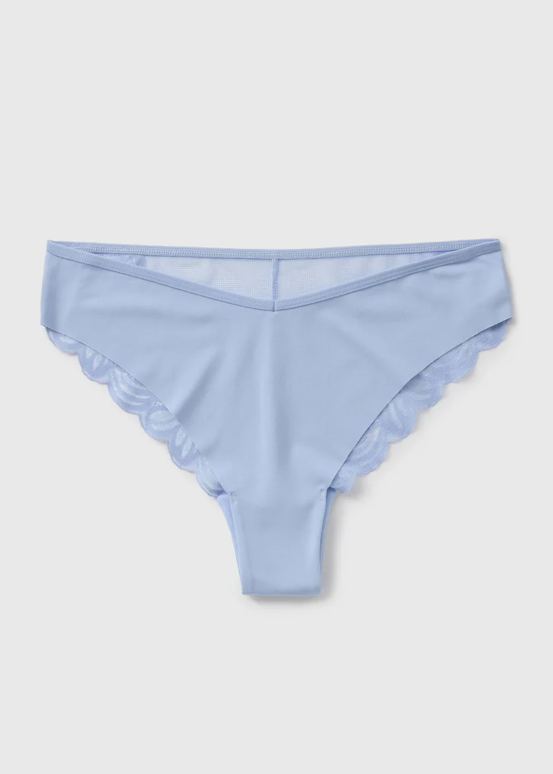 Matalan Blue Lace Back Brazilian Knickers