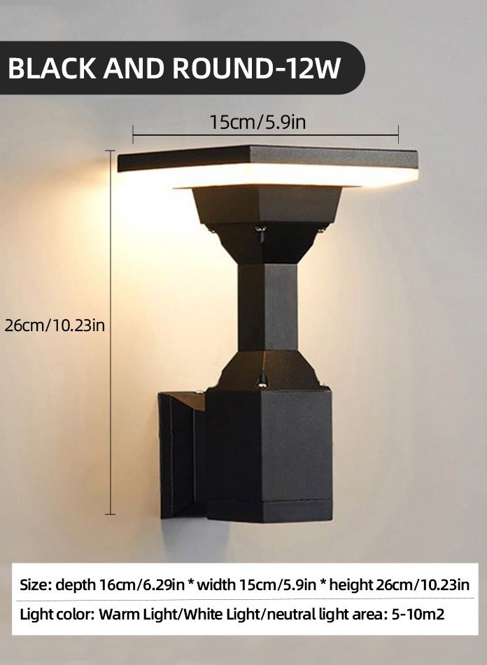 Vmax 2 Pieces Modern Outdoor LED Garden Post Light, 12W, 30cm,  – Warm White Landscape Garden Patio Path Lamp (Square-Warm White-2 Pcs) - Image 3