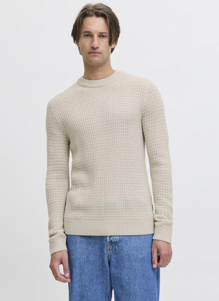 ج ج ريبل سويتر بي فريم محبوك برقبة مستديرة - Image 1