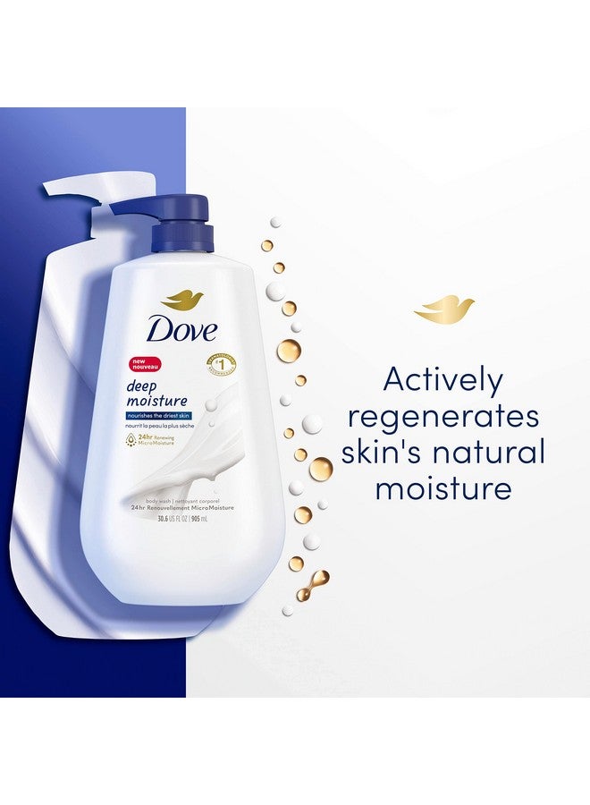 Dove Deep Moisture Body Wash 30.6 Fl Oz Pack Of 3 With Pump, Luxurious Hydration For Dry Skin, Cleanser With 24Hr Renewing Micromoisture