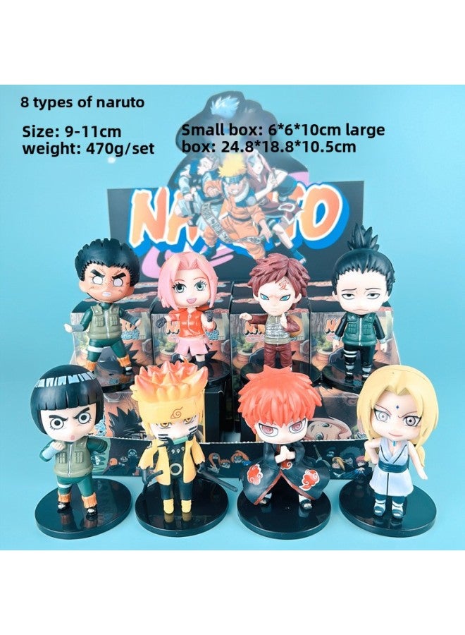 Naruto Hand-made Blind Box Sasuke Broadsword Kakashi Uchiha Mustela Storm Water Gate Model-Color:8 Types Of Naruto Boxes With A Random One  - Image 1