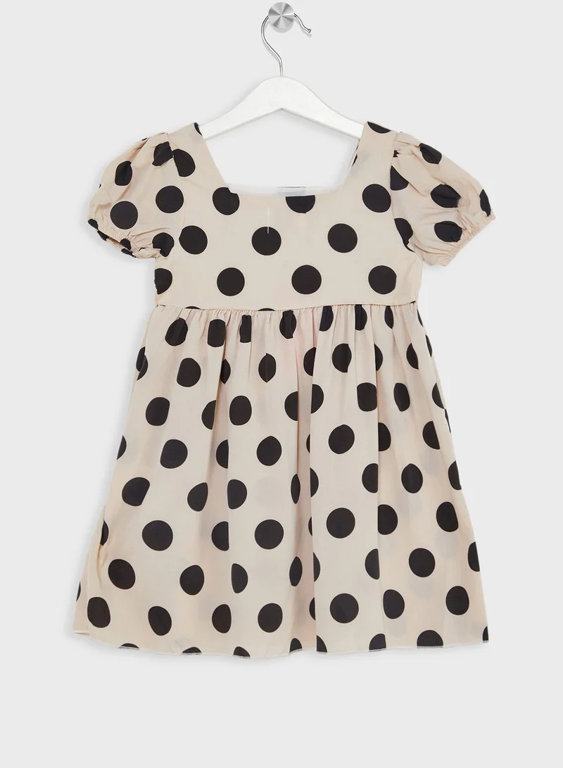 Pinata Girls Dotted Puff Sleeve Dress