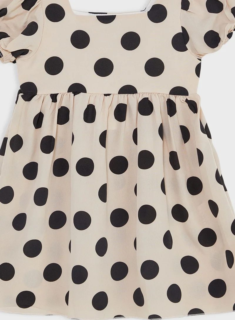 Pinata Girls Dotted Puff Sleeve Dress