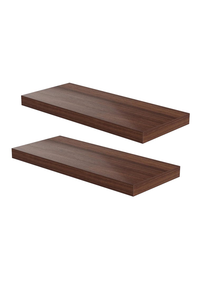 AsolBD AsolBD Decorative Floating Wall Mounted Shelves with Stylish Invisible Brackets, Modern Faux Wood Storage with Matte Finish for Bedroom, Living Room, Bathroom, Kitchen Décor, 1 Piece Brown  - Image 2