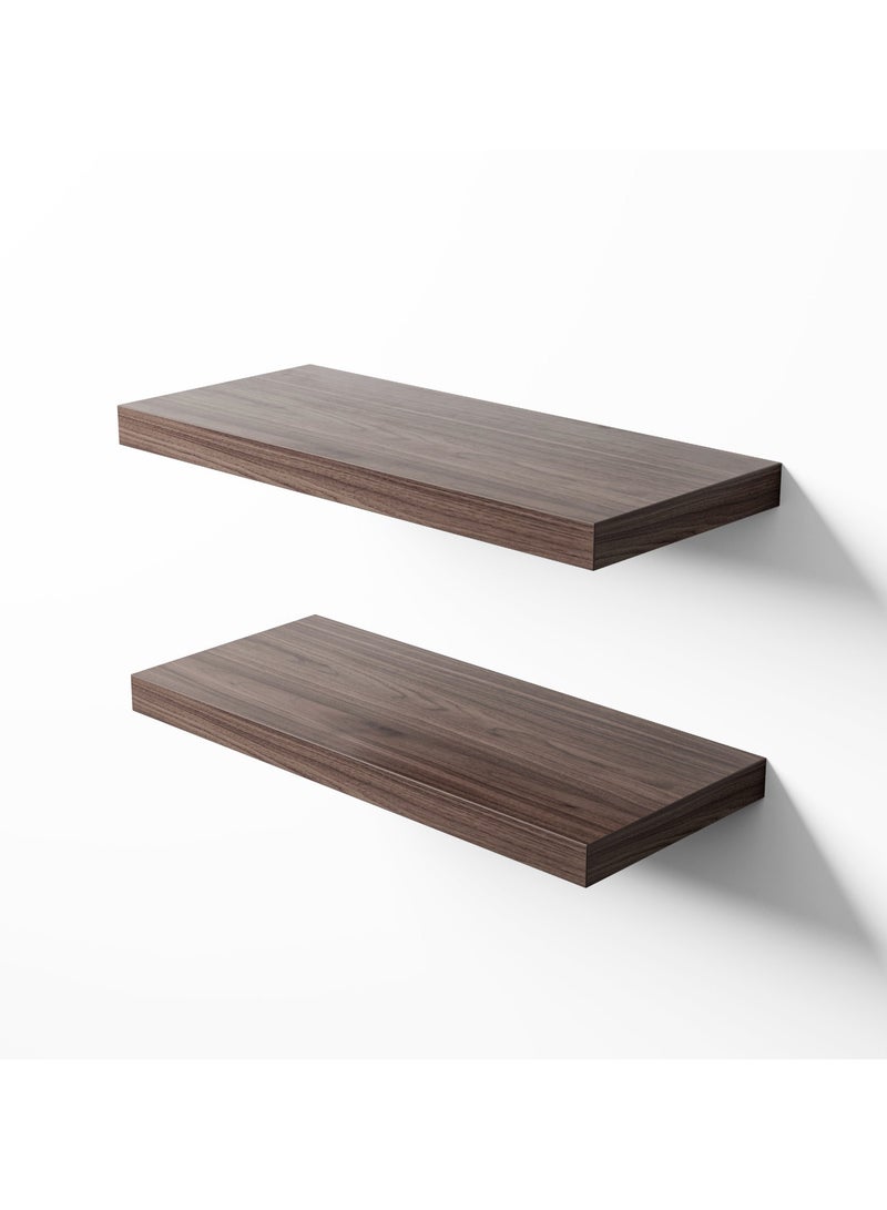 AsolBD AsolBD Decorative Floating Wall Mounted Shelves with Stylish Invisible Brackets, Modern Faux Wood Storage with Matte Finish for Bedroom, Living Room, Bathroom, Kitchen Décor, 1 Piece Brown  - Image 4