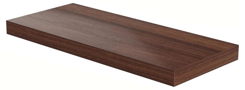 أصلي ب د أرفف عائمة مثبتة على الحائط بدعامات أنيقة غير مرئية من اسول بي دي، أرفف تخزين عصري من الخشب الصناعي بلمسة نهائية غير لامعة، لغرفة النوم وغرفة المعيشة والحمام وديكور المطبخ، قطعة واحدة  بني - Image 1