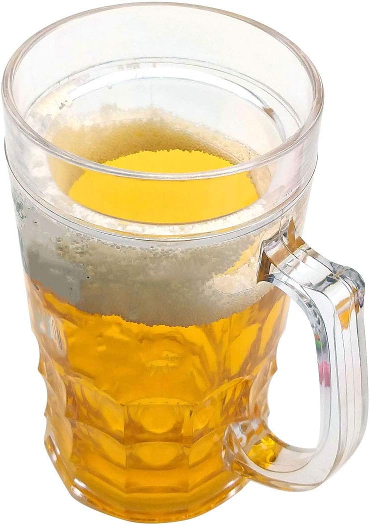 جليفار كوب بيرة مزيف – كأس مزدوج الطبقة 450 مل – أكواب متينة وقابلة لإعادة الاستخدام للبيرة والمشروبات للحفلات والمنزل - Image 2