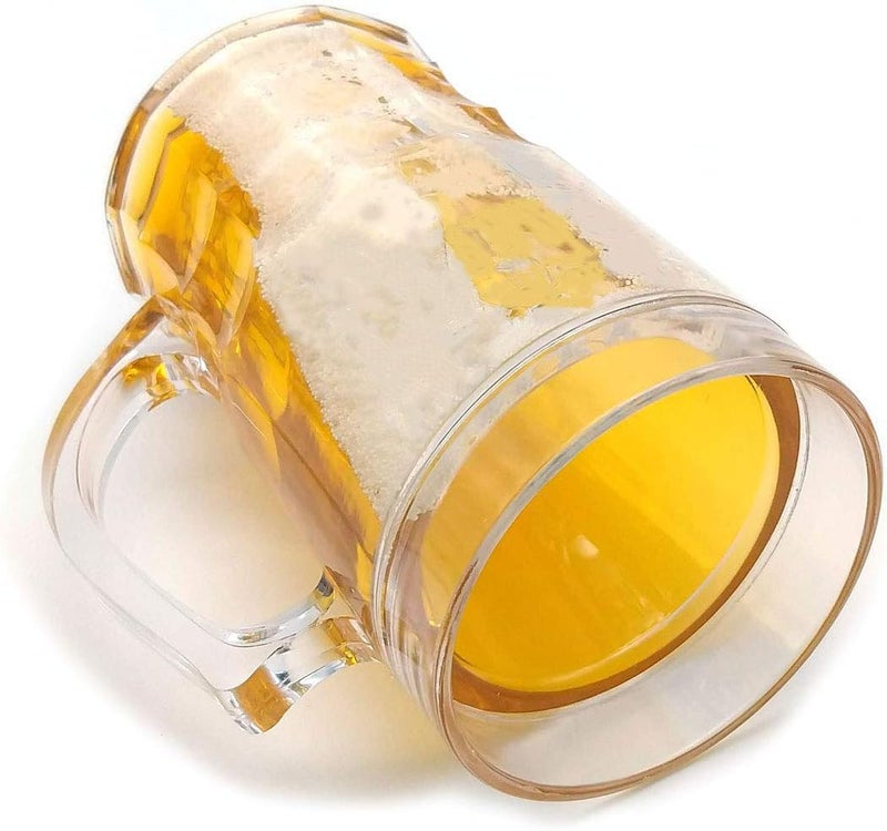 جليفار كوب بيرة مزيف – كأس مزدوج الطبقة 450 مل – أكواب متينة وقابلة لإعادة الاستخدام للبيرة والمشروبات للحفلات والمنزل - Image 3