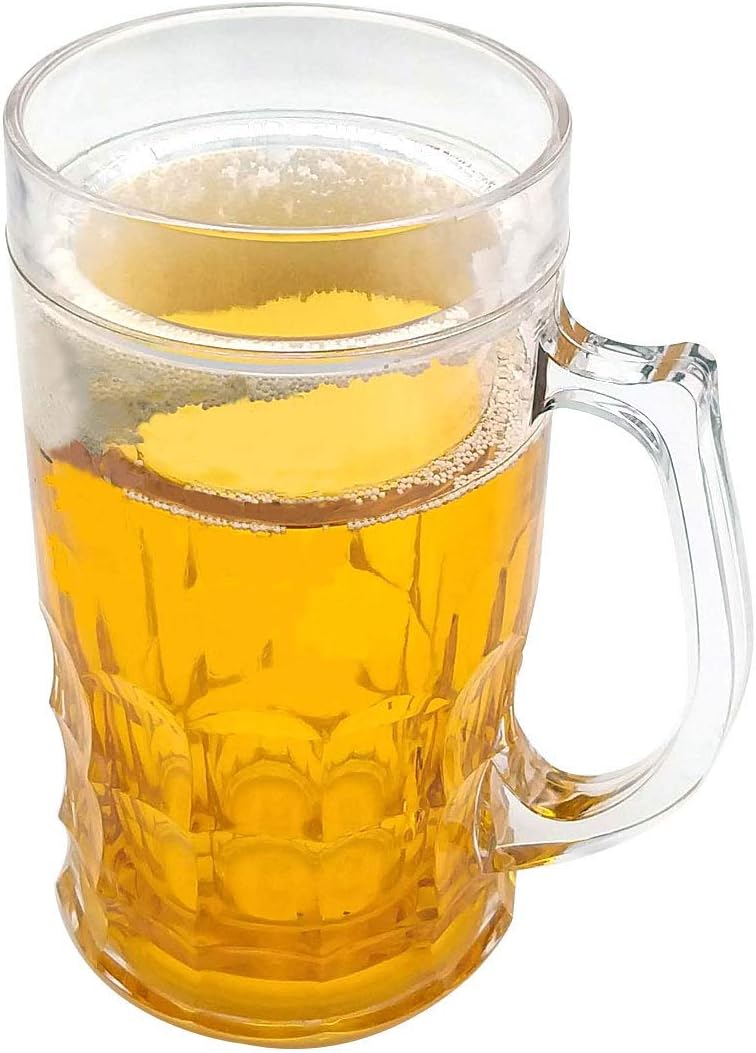 جليفار كوب بيرة مزيف – كأس مزدوج الطبقة 450 مل – أكواب متينة وقابلة لإعادة الاستخدام للبيرة والمشروبات للحفلات والمنزل - Image 1