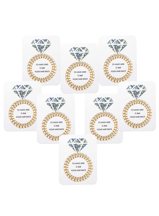 Banugo Bachelorette Hair Ties, Bridesmaid Proposal Gifts, Spiral Hair Ties Scrunchies, Bridal Shower, Wedding, Bachelorette Party Favors for Guest (Set of 8- Champagne) - Image 1