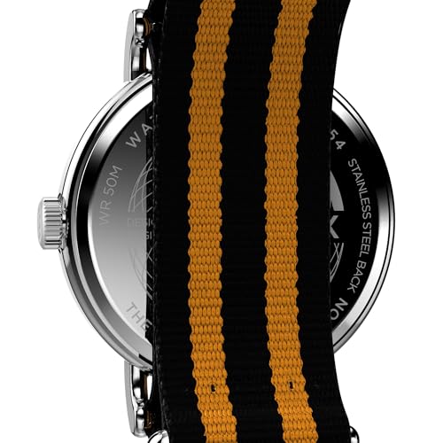 Timex Men's Weekender 40mm Watch - Orange Strap White Dial Silver-Tone Case - Image 4