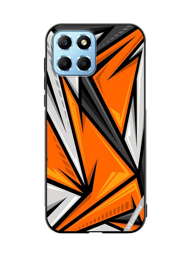 VR CREATIVE Protective Case Cover For Honor X8 5G Texture Sports Racing Style Orange Color Design Multicolour - Image 1