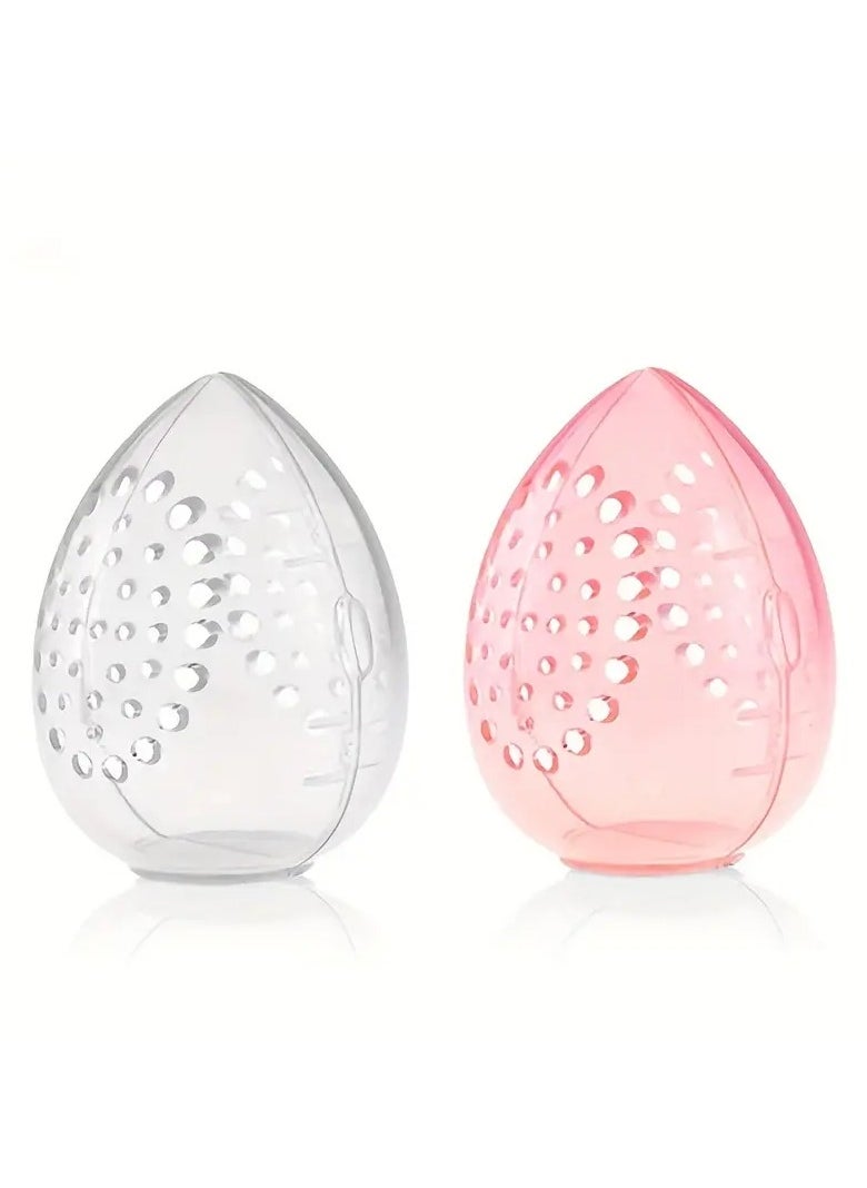 ORiTi Cosmewtics Sponge Holder Make up Bag Portable Waterproof Storage Sponge Egg Shape Box Cosmetics Accessories - Clear  - Image 5