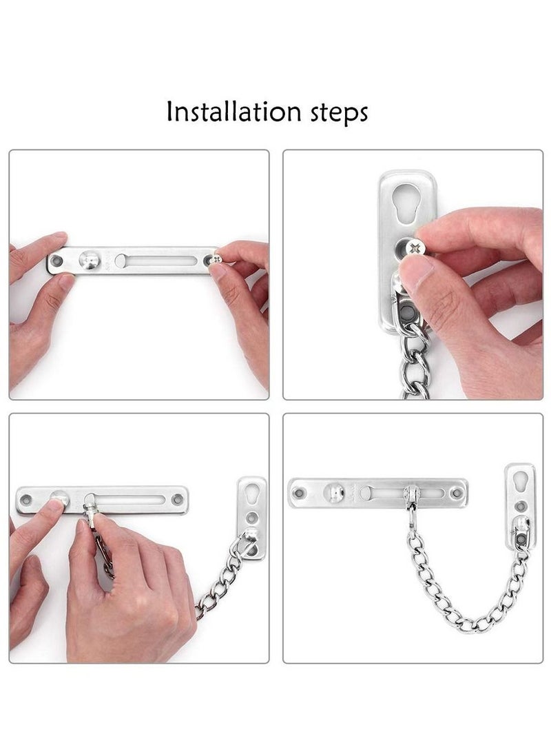 Y&D Stainless Steel Anti-Theft Chain, Safety Chain Thicker Door Lock Security Buckle Room for Home Apartment Bedroom - Image 5
