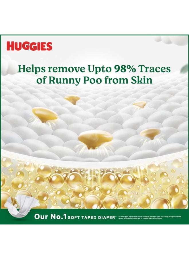 Huggies Natural Soft Premium Tape Diapers Medium (M) Size, 7-12 kgs,26*2 Count | Our No.1 Soft Taped Diaper with Cloud Soft Bed and Runny Poo Absorption - Image 2