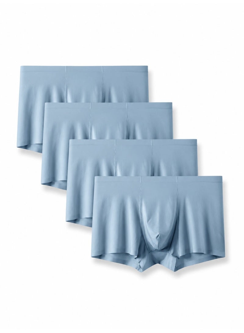 4 Pack Men's Ice Silk Boxer Briefs, Cooling Ultra-Thin Antibacterial Seamless Breathable, Moisture Wicking for Summer Daily Wear - Image 2