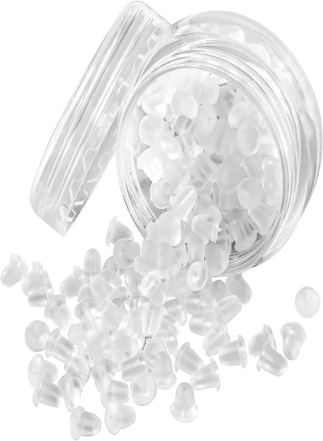 Dhruv Crafts Rubber Earring Backs Soft Clear Earring Backings for Studs Hypoallergenic Silicone Earrings Backs Stopper Replacement for Women (100 Pcs) - Image 1