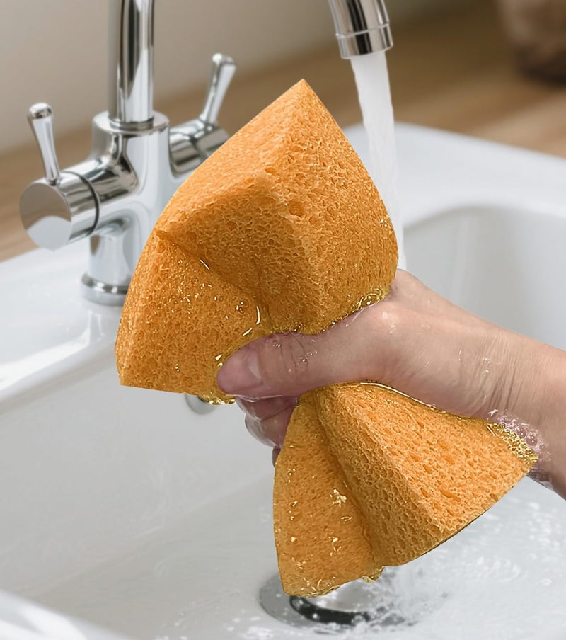 Spunspon Car Wash Sponges, 3 Pack Extra Thick Large Cleaning Sponge Multi-Purpose for Bathroom Kitchen Bike Boat, Large Size Sponges 4'' X 6'' (Yellow) - Image 4